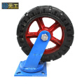 12 inch overweight flat plate swivel iron rubber casters wheel